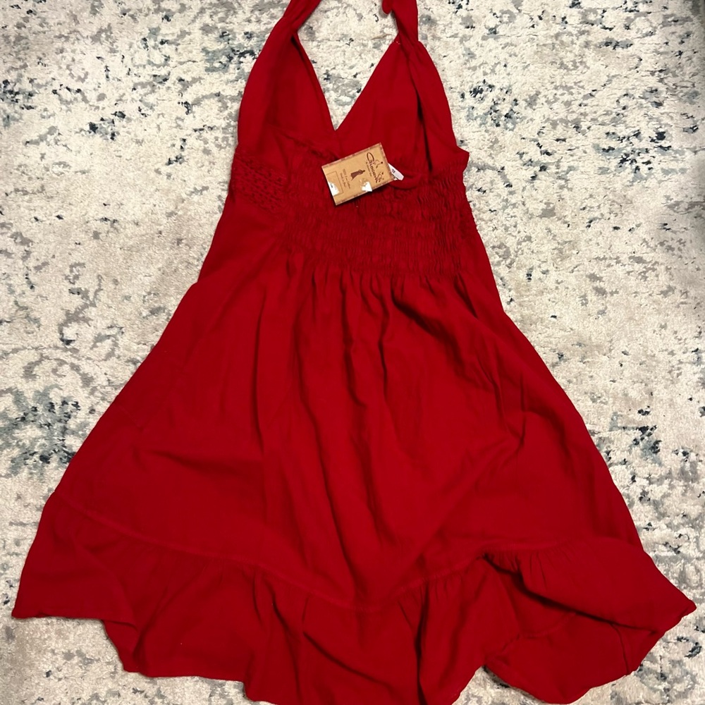 Elegant Giocam Red Halter Dress- XL - Picture 2 of 4